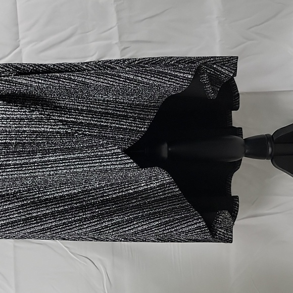 Spense Size XS Metallic Black & Silver Raglan Sleeve Belted Dress, NEW with Tag - Picture 3 of 16